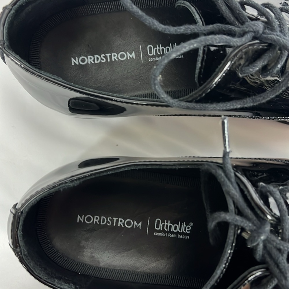 Nordstrom Dax Plain Toe Derby lace up patent leather shoe MEN Sz 8.5 - Picture 5 of 6